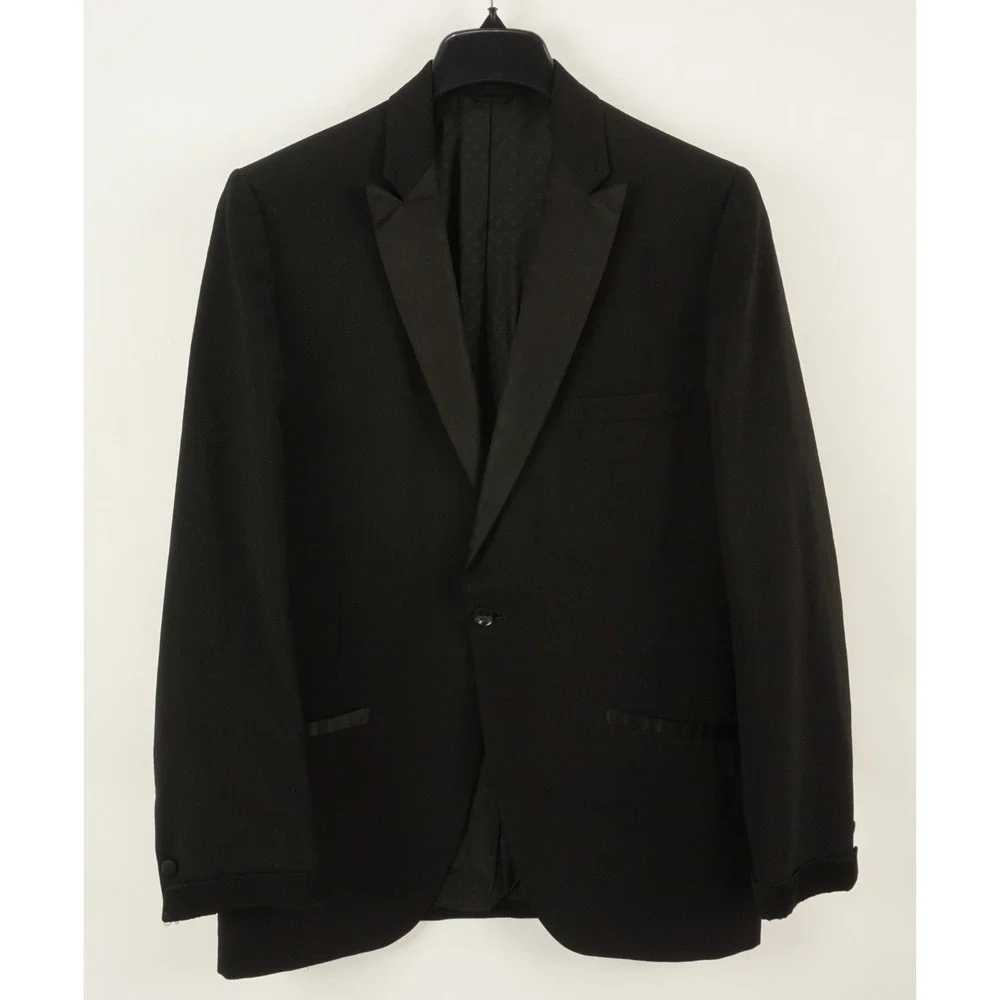 Vintage 1940s Lord West Formals Union Made Bespoke Tuxedo Jacket Men's 40R Satin